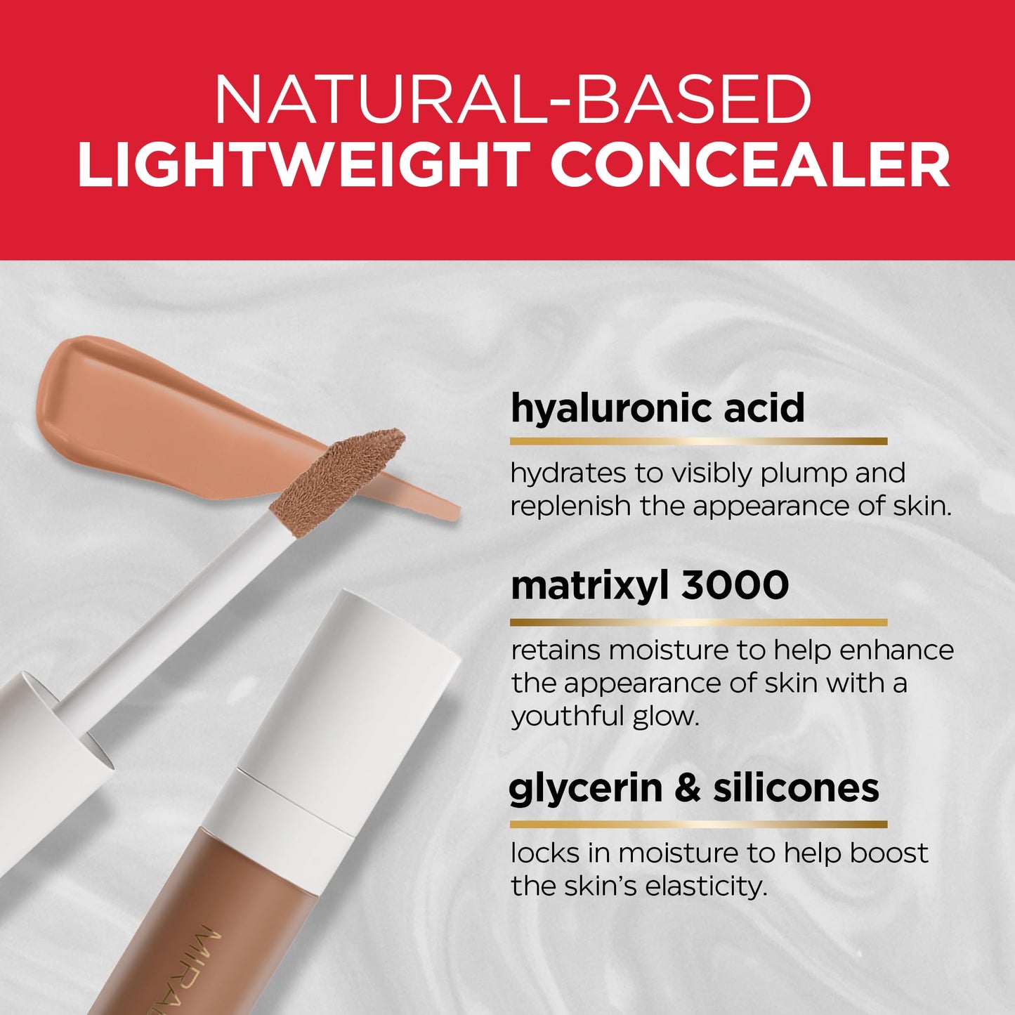 MIRABELLA - Invincible for All Perfecting Under-Eye Concealer, Full-Coverage Concealer for Dark Circles, Blemishes, Fine Lines & Wrinkles, Hydrating Beauty & Personal Care Mirabella