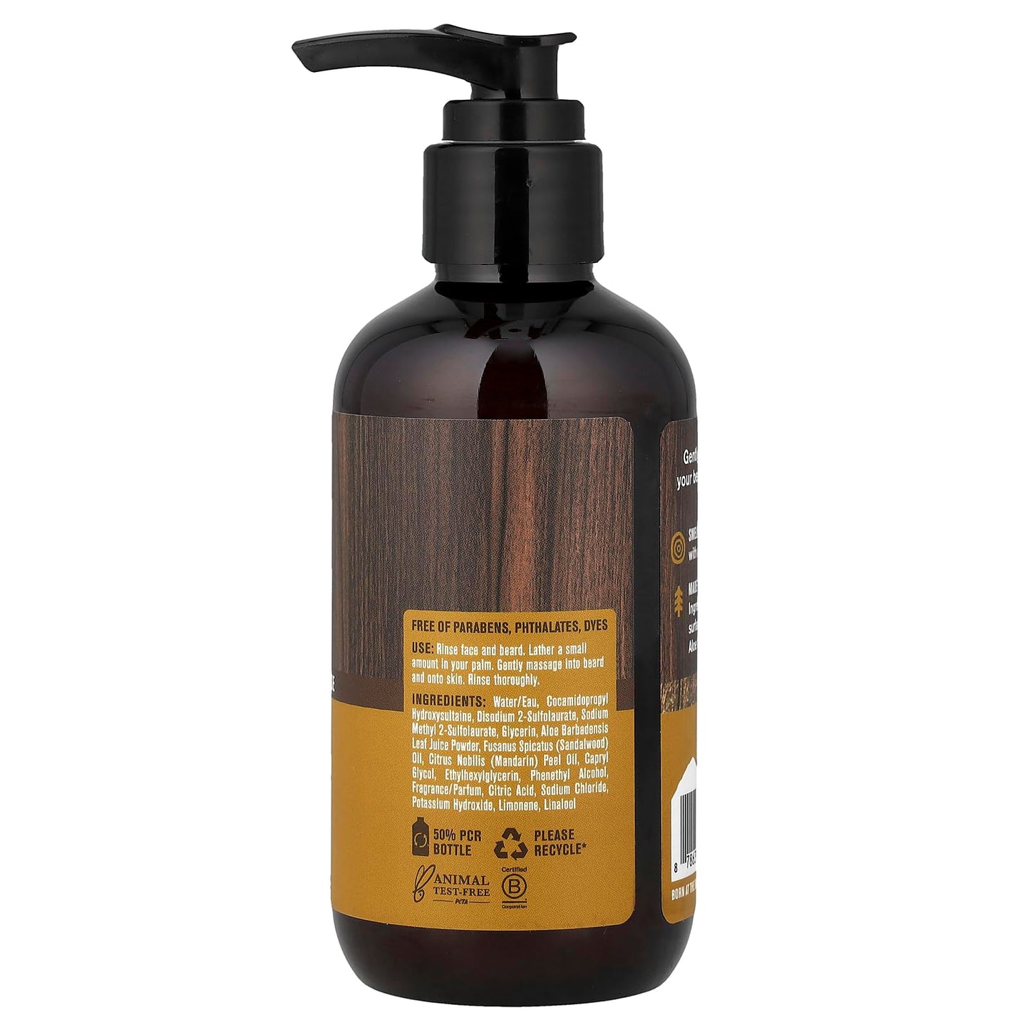 Every Man Jack Beard + Face Wash - Sandalwood | 200 ml - 1 Bottle | Naturally Derived, Parabens-free, Pthalate-free, Dye-free, and Certified Cruelty Beauty & Personal Care Every Man Jack