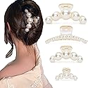 Hair Clips for Women, Large Pearl Hair Claw Clip Set Strong Hold No Slip, Banana Jaw Clip Barrettes, Hair Accessories Birthday Wedding Valentine's Day Beauty & Personal Care Agirlvct