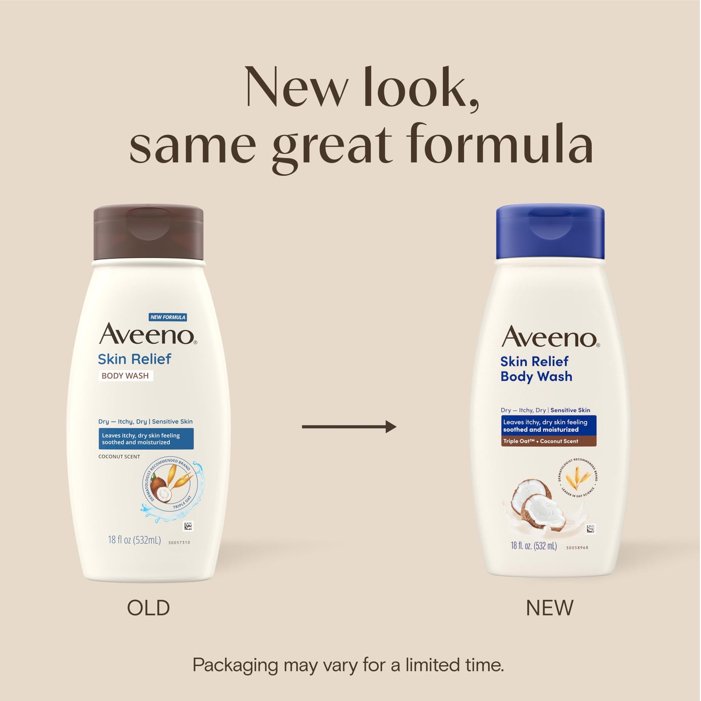 Aveeno Skin Relief Body Wash for Dry Skin, Gentle Coconut Scent and Soothing Triple Oat Formula, Moisturizing Body Wash Leaves Itchy, Dry Skin Beauty & Personal Care Aveeno