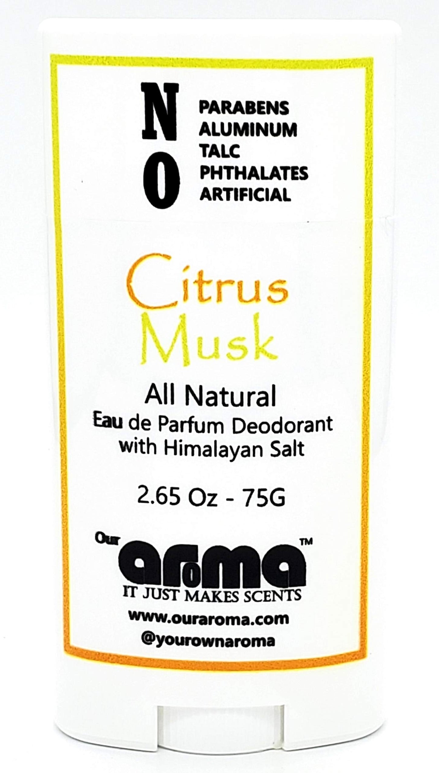 Our Aroma All Natural Deodorant for Women and Men -and Poured Aluminum Free Deodorant - Gluten Free, Cruelty Free, Free of Parabens - Citrus Musk Beauty and Personal Care Our Aroma