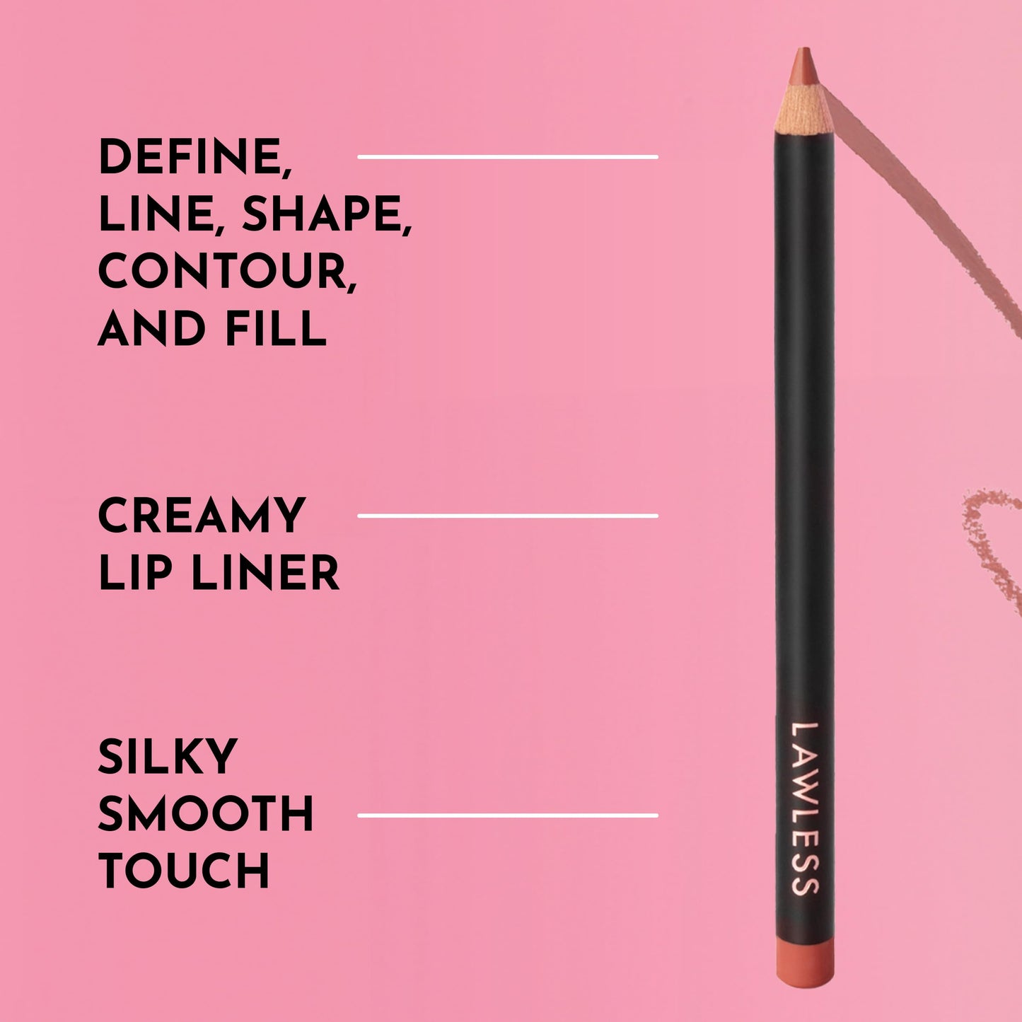 Lawless Forget the Filler Definer Liner - Pink Sand - Premium Lip Liner with Natural Ingredients to Provide a Smooth Look with a Satin Finish, Clean Beauty & Personal Care Lawless