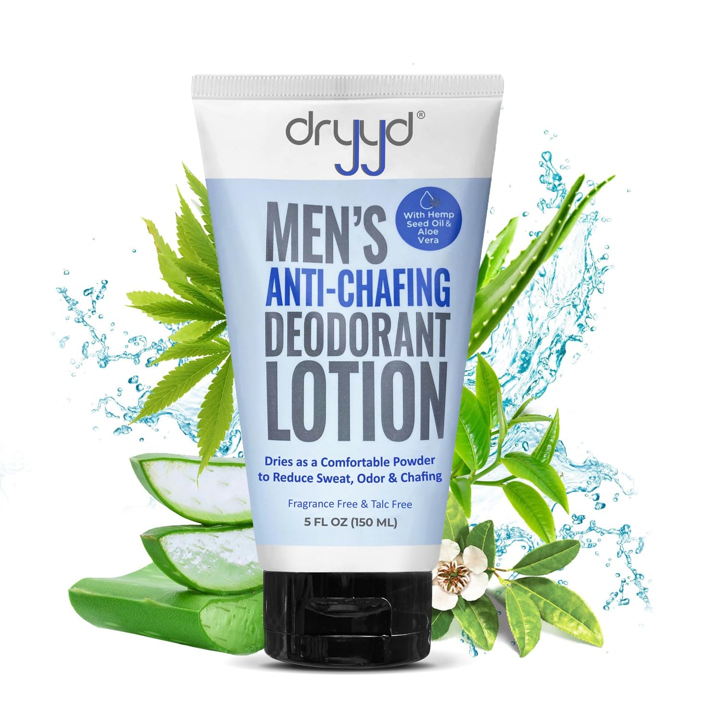 DRYYD Ball Deodorant For Men Aluminum Free Chafing Balls Powder Lotion, No Talcum Powder, Hemp Seed Oil, Reduce Odor & Sweaty Groin Itch Cream, Fresh Beauty & Personal Care dryyd