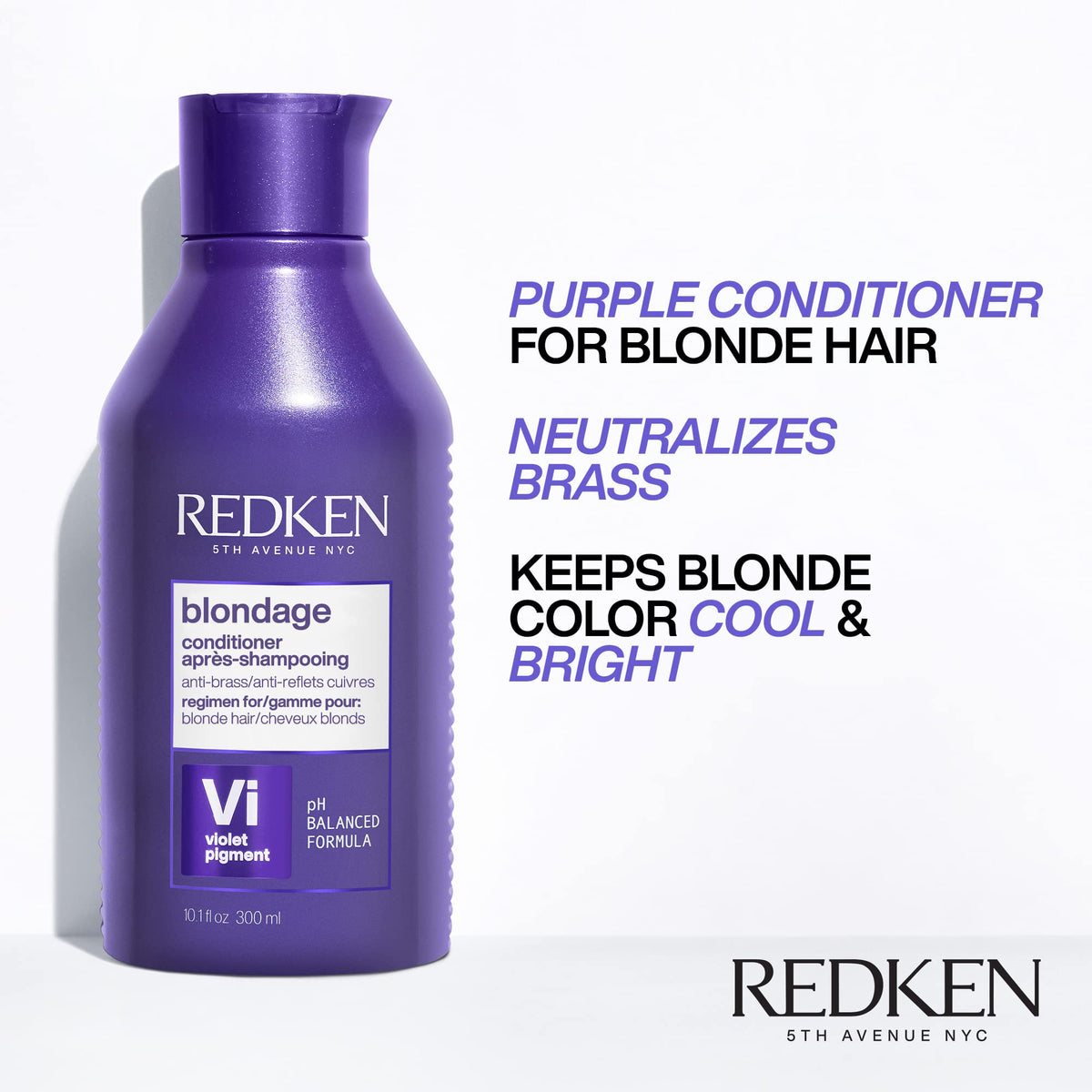 Redken Blondage Purple Conditioner - For Blonde Hair, 10.1 Fl Oz