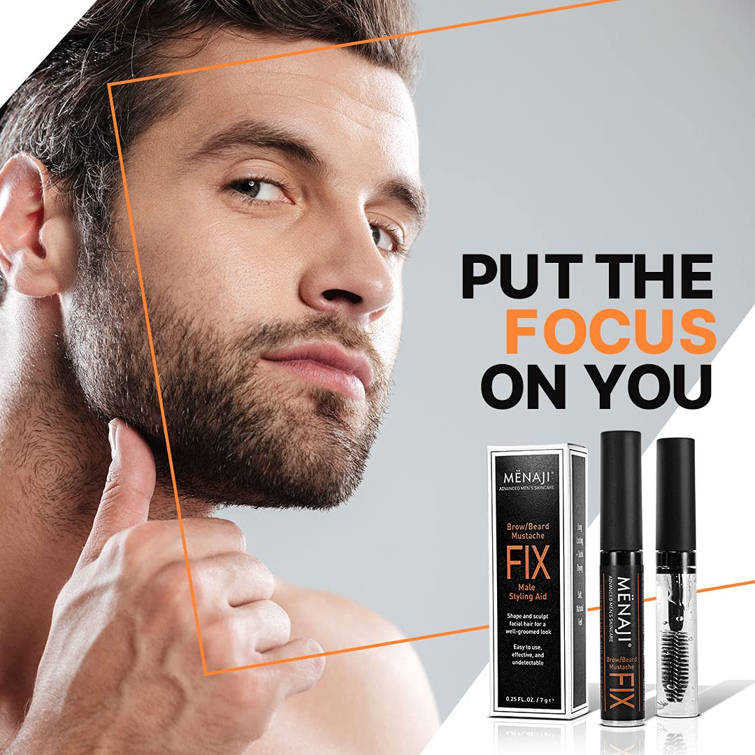 ME?NAJI The Fix - Mens Beard and Brow Gel - Hold and Setting Gel with Spiral Brush - Long Lasting - Keep Facial Hair in Place - 0.25 Oz Beauty & Personal Care Menaji