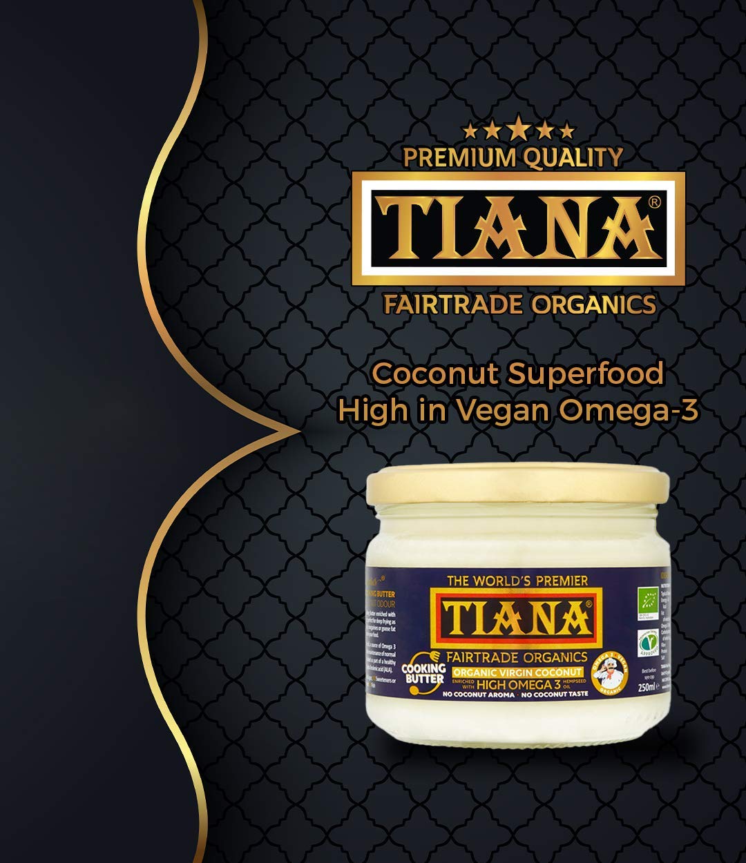 Tiana Organic High Omega 3 Coconut Butter 250 ml Beauty & Personal Care TIANA