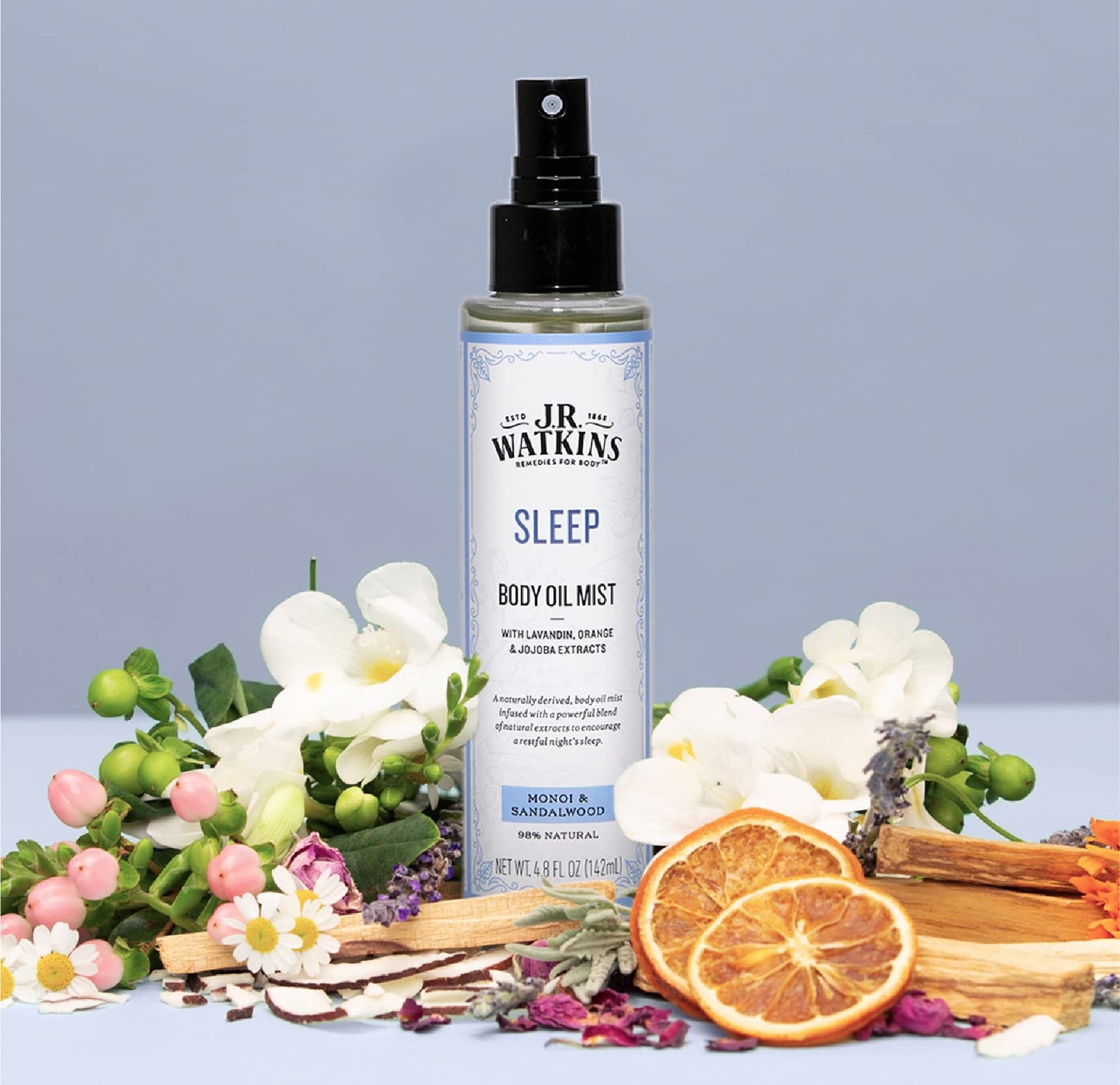 J.R. Watkins Sleep Body Oil Mist, Hydrates Skin and Encourages Restful Sleep, Natural Monoi & Sandalwood, 4.8 oz Beauty & Personal Care J.R. Watkins