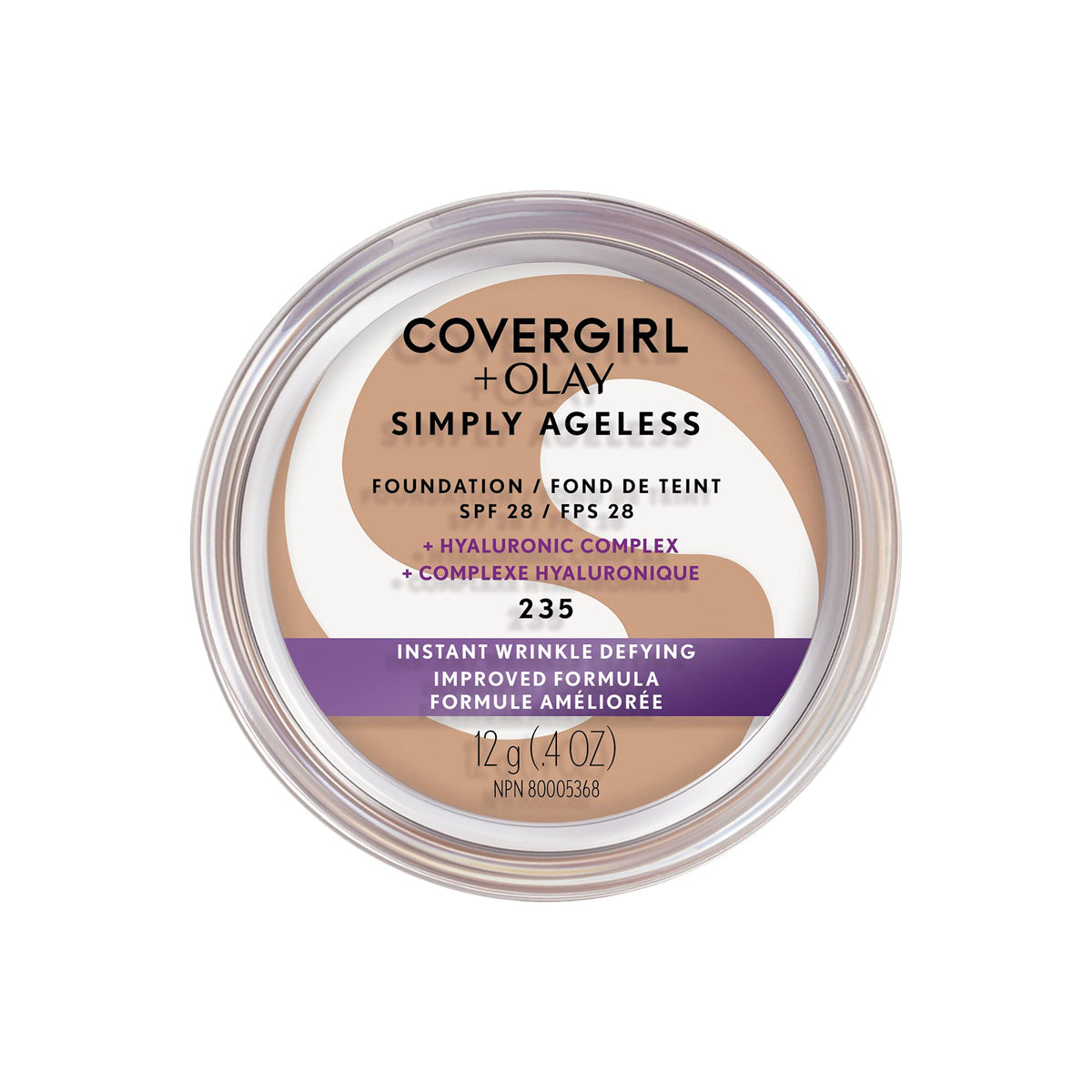 CoverGirl Face Products CoverGirl & Olay Simply Ageless Foundation, Medium Light 235, 0.40-Ounce Package