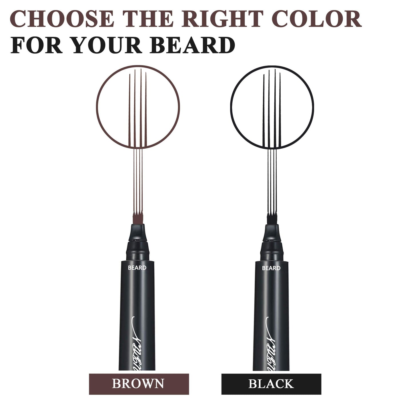 2PCS Beard Pencil Filler for Men - Sweat Proof, Water Resistance, Long Lasting & Natural Finish barber Pencil, Mustache Repair Shape(BROWN) Beauty and Personal Care MUFUN