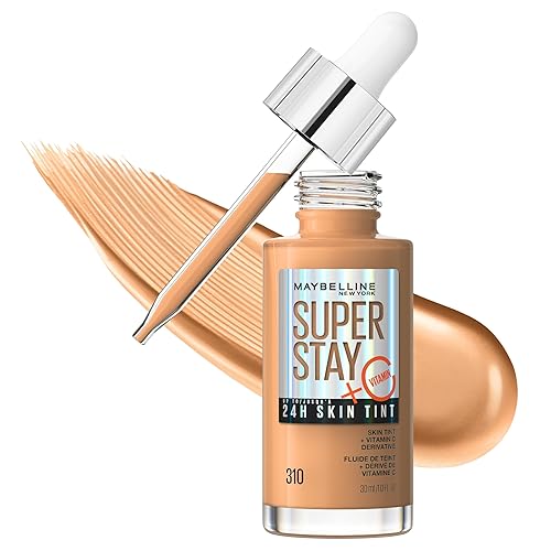 Maybelline Super Stay Up to 24HR Skin Tint, Radiant Light-to-Medium Coverage Foundation, Makeup Infused With Vitamin C, 310, 1 Count Beauty & Personal Care MAYBELLINE