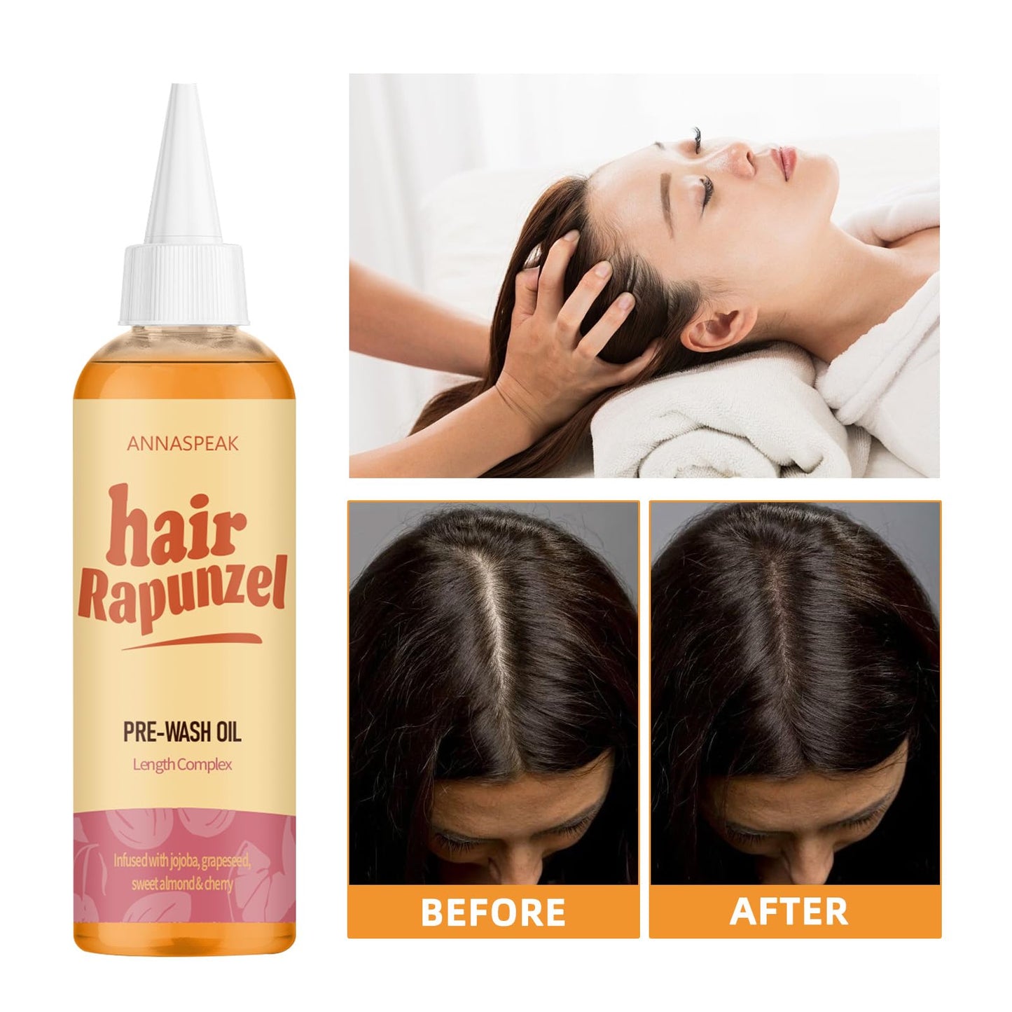 ANNASPEAK Rapunzel, Pink Grapefruit, Jojoba, Sweet Almond, Cherry, for All Hair Types (100ml) Beauty & Personal Care ANNASPEAK