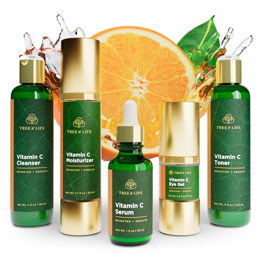 Tree of Life Beauty Ultimate Skin Care Set, Brightening, Firming, Hydrating, Moisturizing, Brightening, Complete Face Care Regimen - Total Vitamin C Beauty & Personal Care Tree of Life Beauty