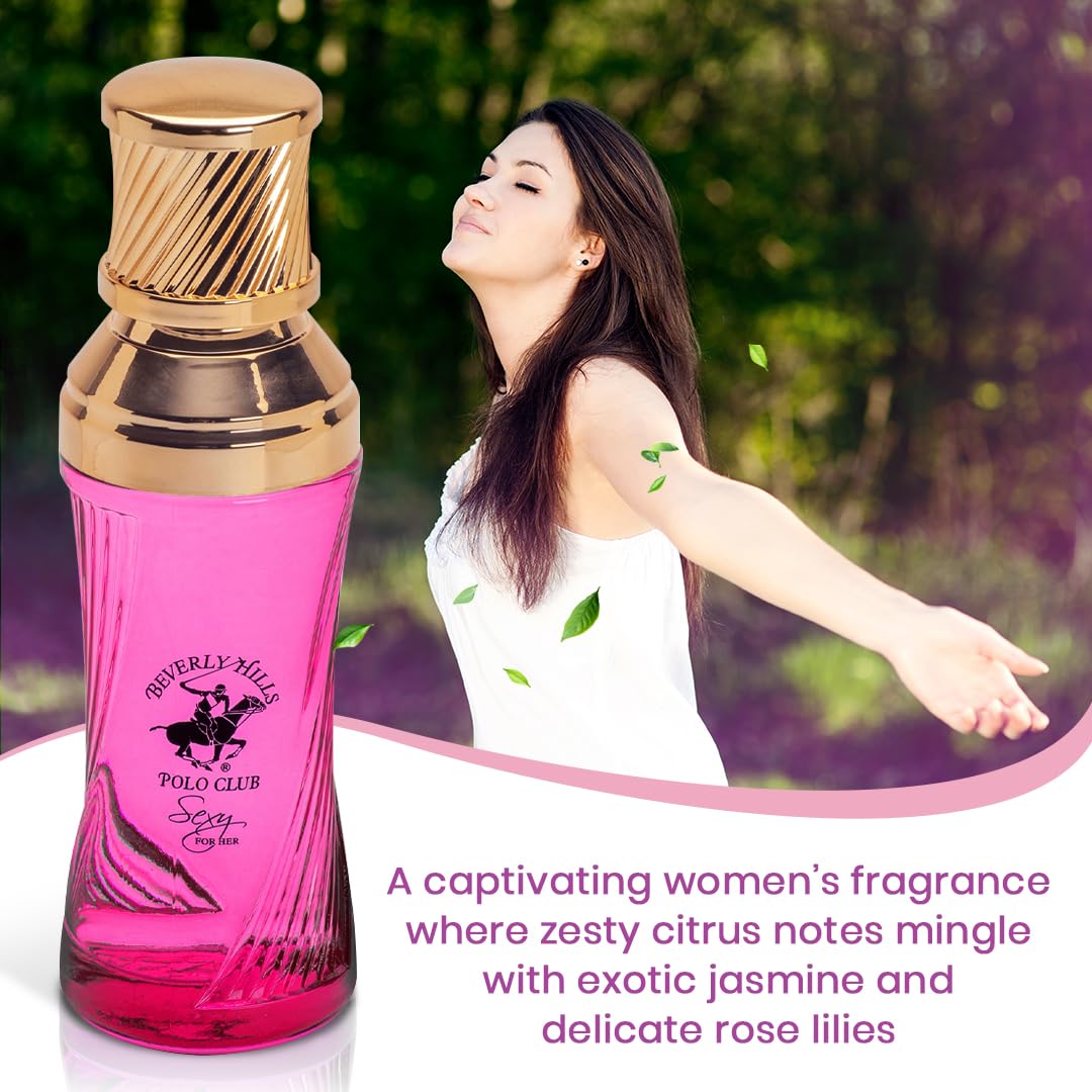 Beverly Hills Polo Club Sexy for Her – Eau de Parfum Spray 3.4 fl oz, Fresh Floral Perfume with Citrus, Jasmine & Rose Notes (Packaging May Vary) Beauty & Personal Care Beverly Hills Polo Club