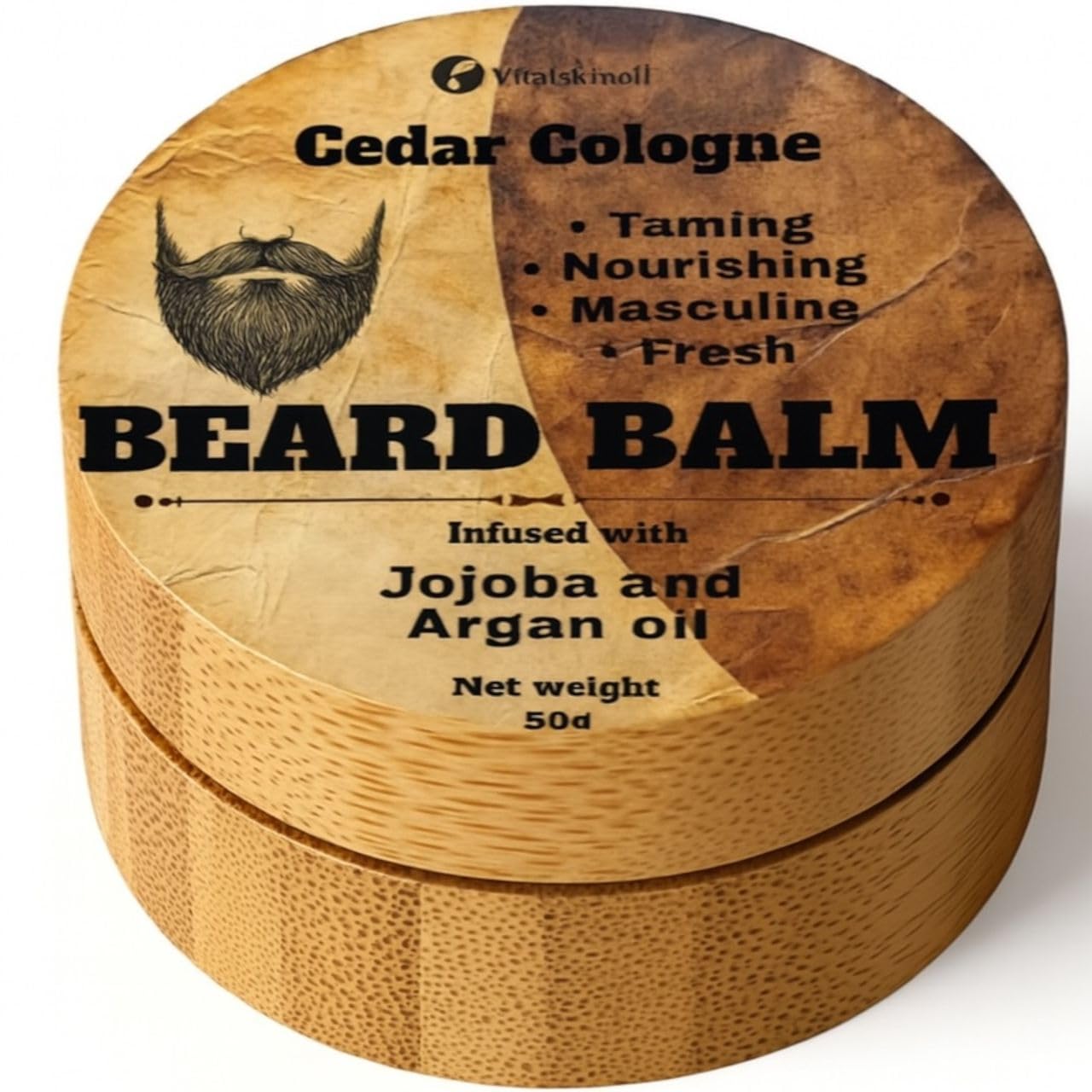Beard Balm for Men, Cologne Scented with Shea Butter, Jojoba and Argan Oil Beauty and Personal Care VITALSKINOIL