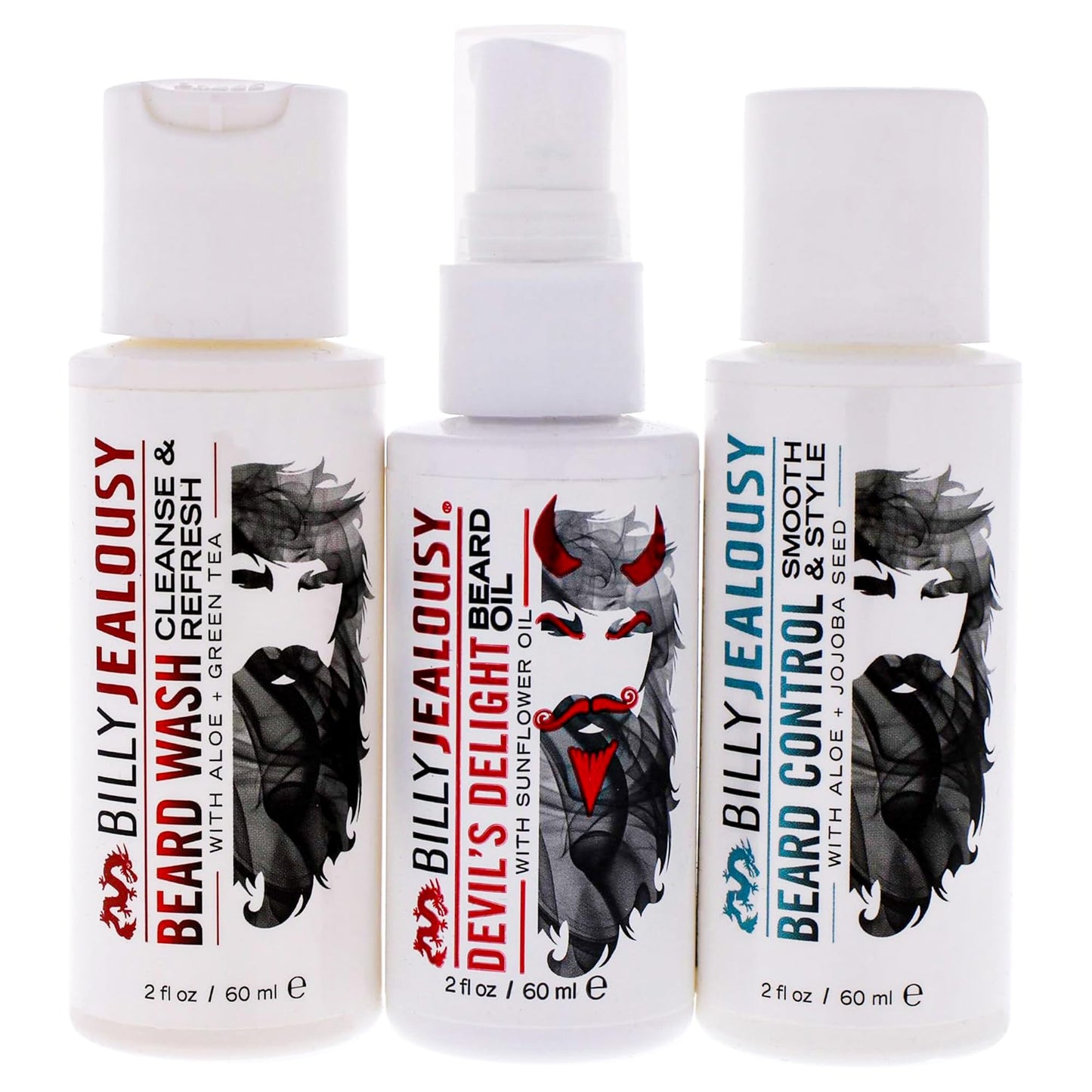 Billy Jealousy Wicked Beard Trio Kit with Beard Wash, Leave-In Conditioner and Devil’s Delight Oil to Cleanse, Nourish, Soften & Strengthen your Beauty and Personal Care Billy Jealousy