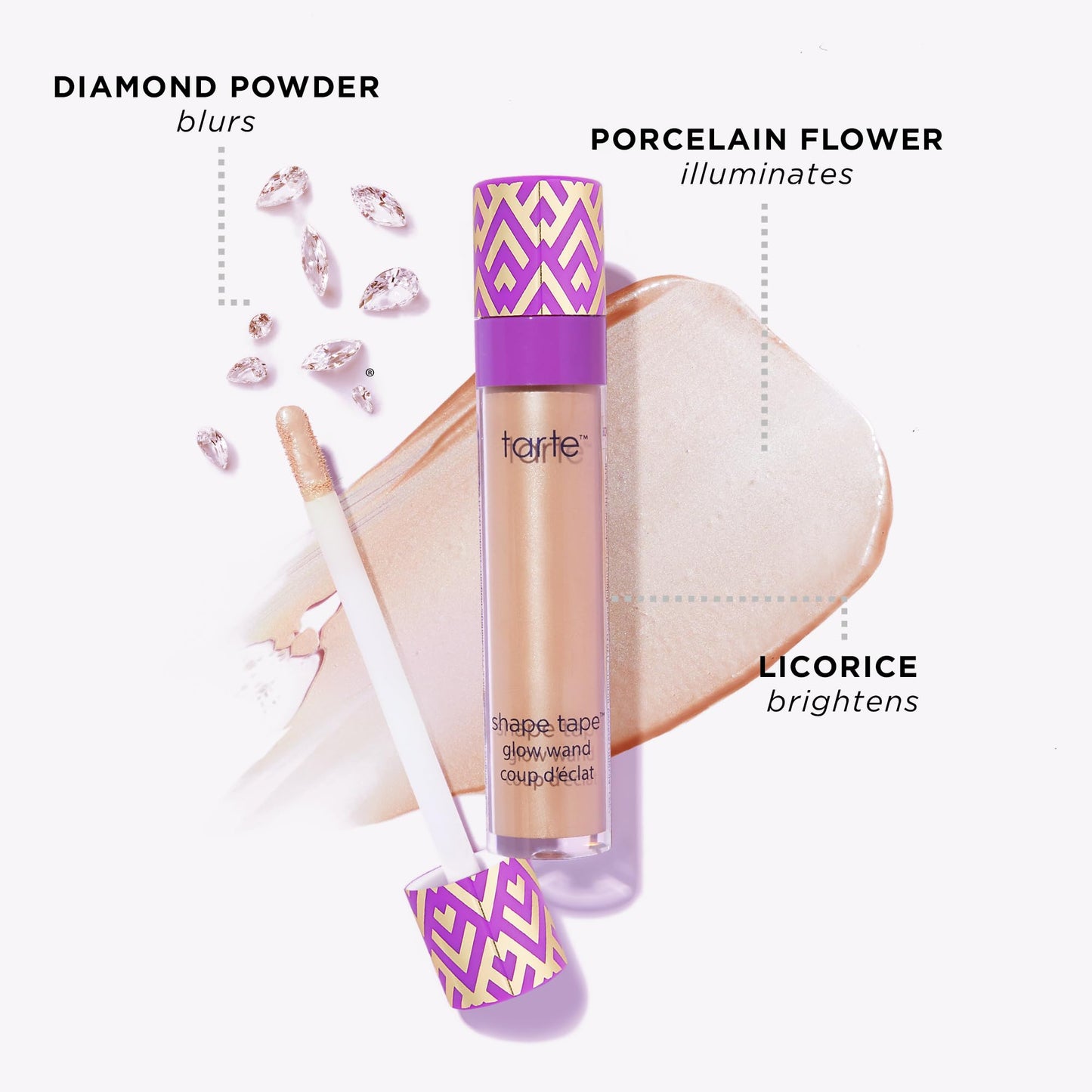 tarte shape tape glow wand - Sheer Liquid Highlighter with Mineral Pigments & Shea Butter for Hydrated Radiant Appearance, Vegan & Cruelty-Free, full Beauty & Personal Care tarte
