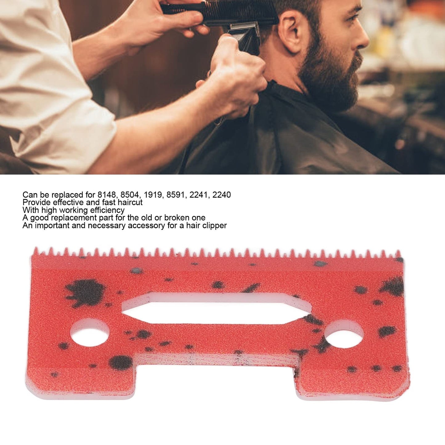 Ceramic Blade, Ceramic Hair Clipper Cutter Blade 49 Pieces Incisor Teeth Replacement Hair Clipper Red Blade, Hair Clipper Clipper Beauty and Personal Care Brrnoo