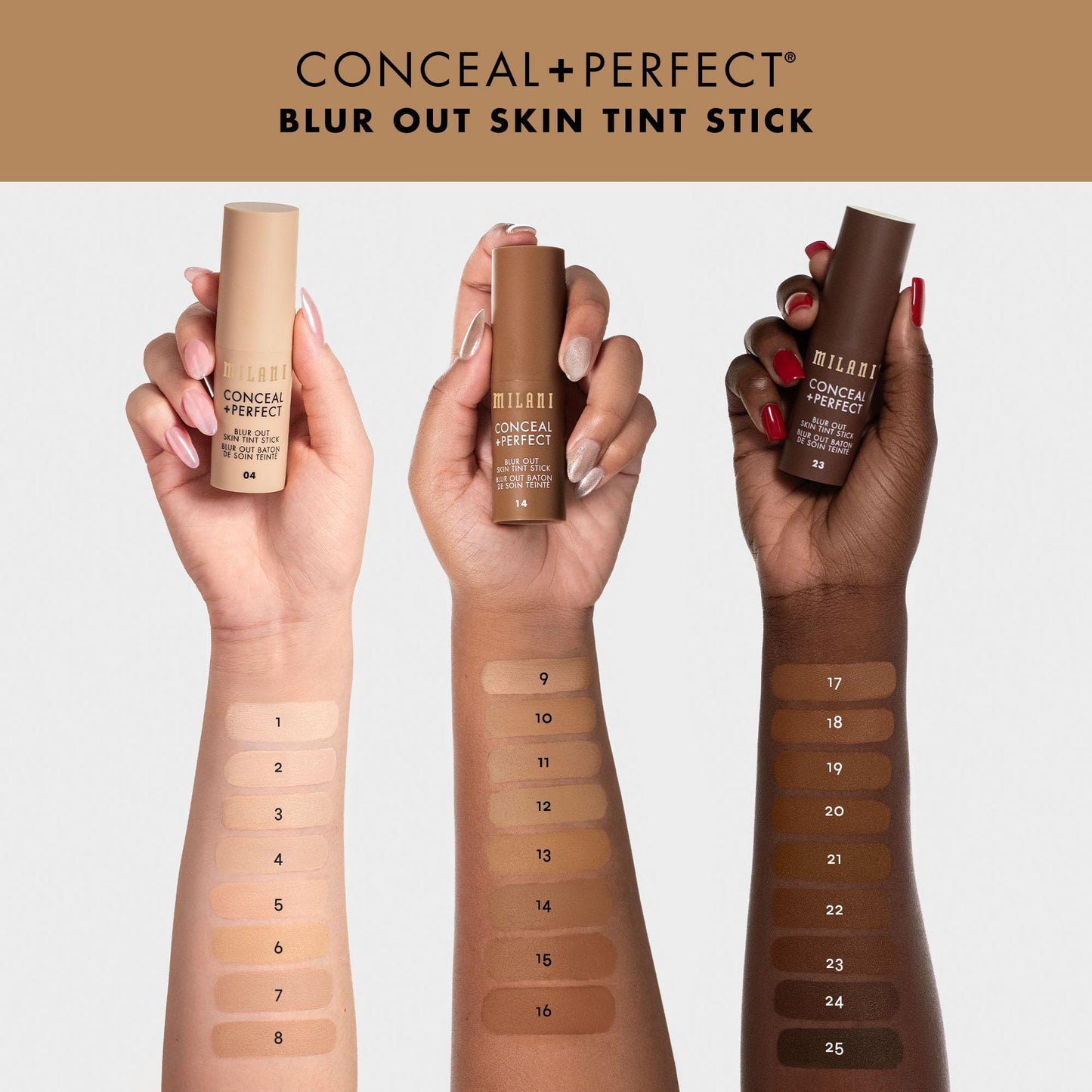 Milani Conceal + Perfect Blur Out Skin Tint Stick - Light to Medium Coverage Tinted Moisturizer Stick with Vitamin C & E - Soft Matte, Pore Blurring Beauty & Personal Care Milani