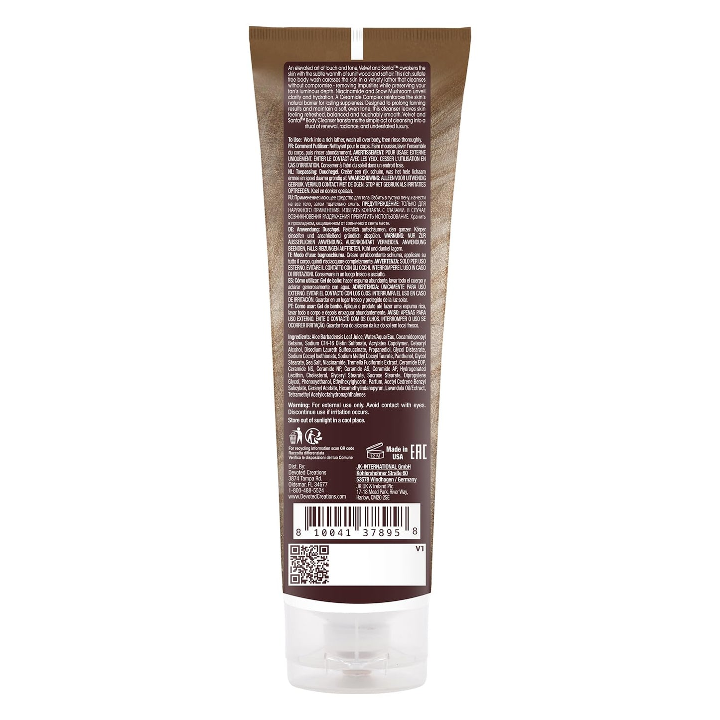 Devoted Creations Velvet and Santal Body Cleanser - Elevated Cashmere-Soft Skin Foaming Hydrating Body Cleanser Beauty & Personal Care Devoted Creations