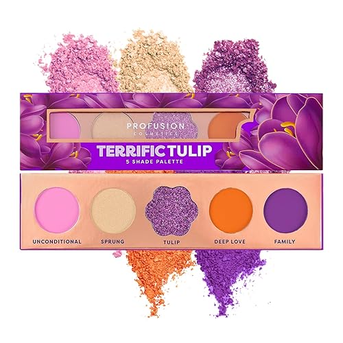 Profusion Cosmetics 5-Shade Mini Eyeshadow Palette - Highly Pigmented with Matte & Shimmer Finishes, Blendable Travel-Friendly Kit, Vegan Beauty & Personal Care Profusion Cosmetics