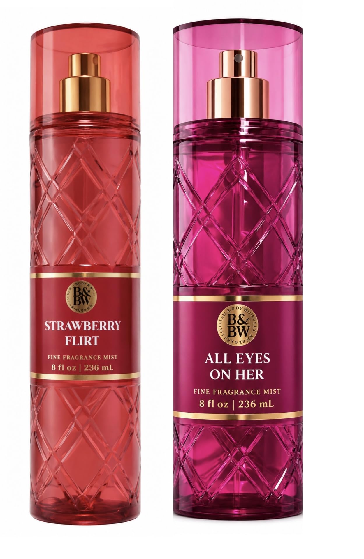Bath & Body Works Strawberry Flirt + All Eyes On Her Fine Fragrance Mist 2-Pack - Fruity Floral Perfume Set Beauty & Personal Care Bath & Body Works