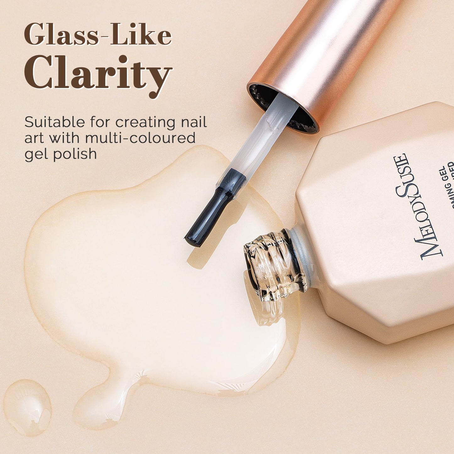 MelodySusie Hema Free Gel Nail Polish, 0.5 Fl Oz Thick Beige Brown Gel Polish, Non Toxic, Long Lasting, Soak Off UV Nail Polish, Manicure Nail Design Beauty and Personal Care MelodySusie