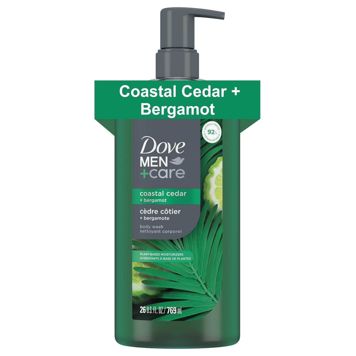 DOVE MEN Coastal Cedar + Bergamot Moisturizing Body Wash | #1 Dermatologist Body Wash for Men, Sulfate, Paraben, & Dye Free | 26oz Beauty & Personal Care DOVE MEN + CARE