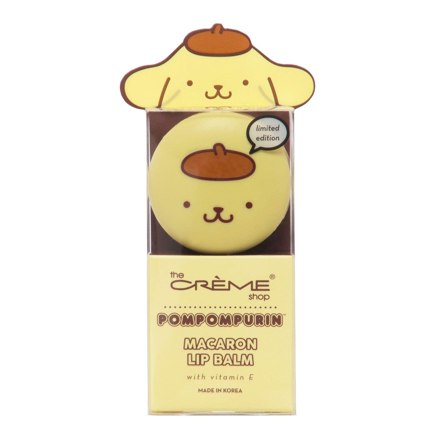 The Crème Shop x Sanrio Hello Kitty Macaron Lip Balm Korean Cute Scented Pocket Portable Soothing Advanced Must-Have on-the-go (Pompompurin Caramel Beauty & Personal Care The Crème Shop