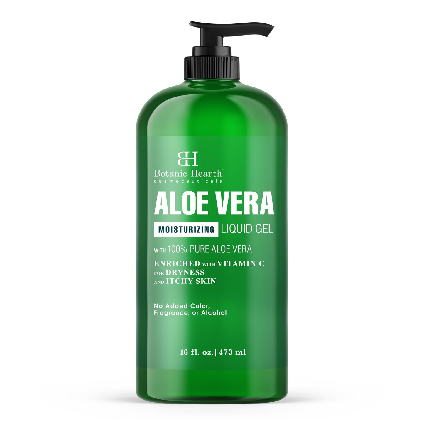 Botanic Hearth Aloe Vera Moisturizing Liquid Gel - 100% Pure Aloe, Enriched with Vitamin C for Dry & Itchy Skin - No Added Color, Fragrance, or Beauty & Personal Care Botanic Hearth