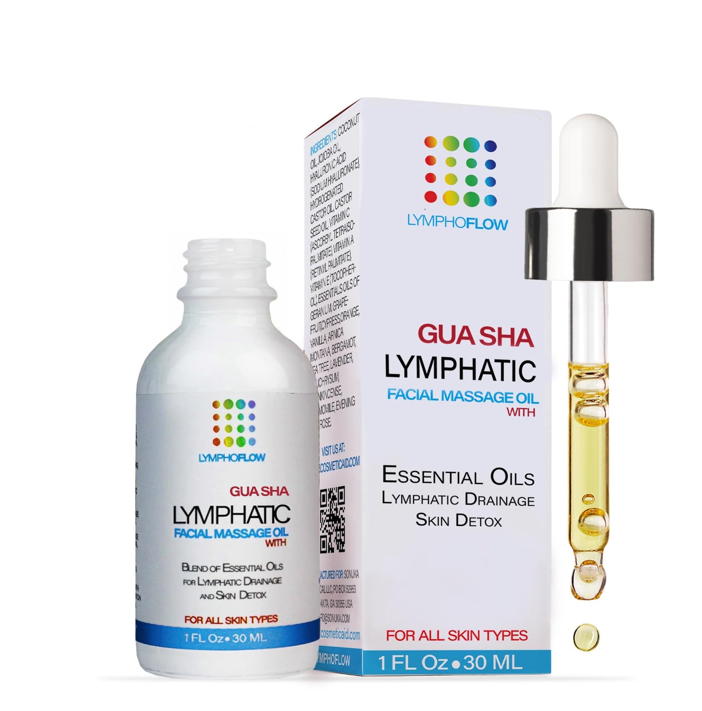 Facial Lymphatic Drainage Oil for Gua Sha Facial Tools, Lymphatic Drainage Massager Face with Jojoba & Coconut Oil, Use with Face Roller, Jade Roller Beauty & Personal Care Bruizex