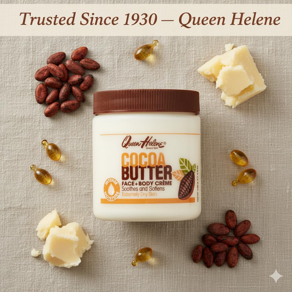 Queen Helene Jar Cream Cocoa Butter 15 Ounce (443ml) (6 Pack) Beauty & Personal Care Queen Helene