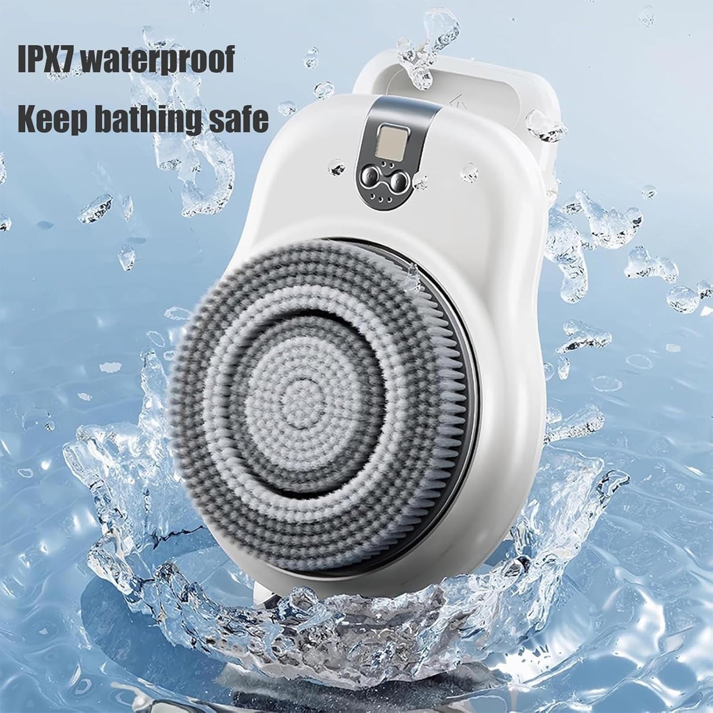CAOJS Electric Shower Body Brush Wall Mounted, Wall Mounted Electric Back Scrubber with 360° Automatic Rotation, 3-Speed Adjustment & 18cm Large Brush Beauty and Personal Care CAOJS