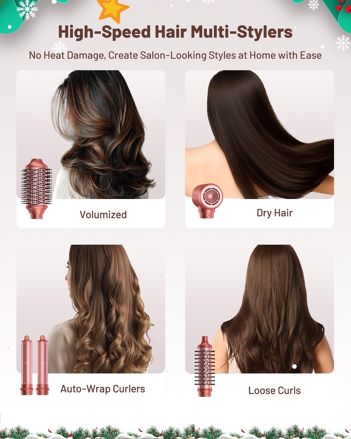 HITTIONA High-Speed Hair Dryer Brush - Hot Air Styler Multi Hair Styler
