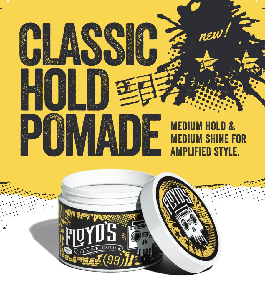 Floyd's 99 Classic Hold Pomade Powered by Suavecito - Medium Hold - Medium Shine - Water Soluble - 4 oz Beauty & Personal Care Floyd's 99