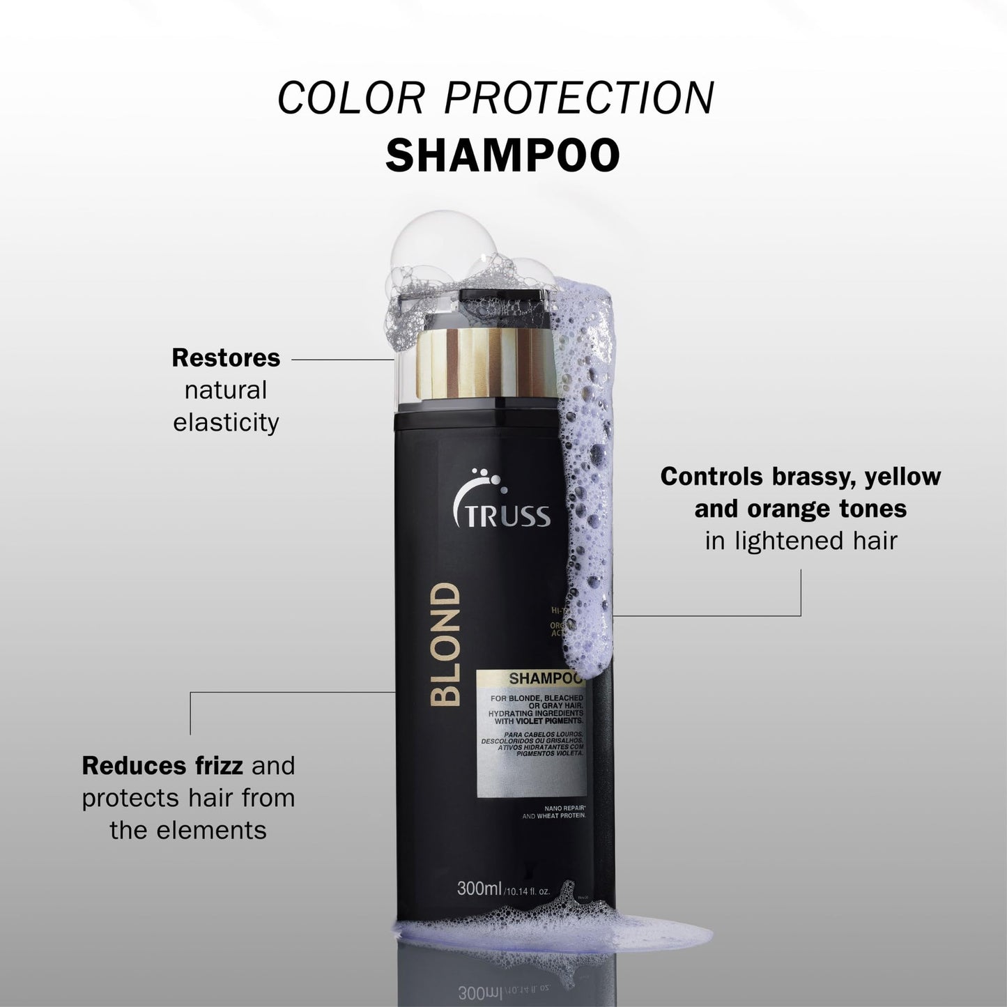 TRUSS Purple Shampoo & Toner for Blonde Hair - Blond Shampoo for Bleached, Gray, Highlighted & Brassy Hair - Restore Strength, Shine & Elasticity Beauty & Personal Care TRUSS