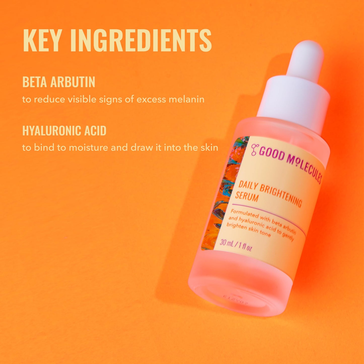Good Molecules Daily Brightening Serum with Beta Arbutin 3% & Hyaluronic Acid - Brightening Serum for Dark Spots & Uneven Tone, Face Skincare, 1 fl oz Beauty and Personal Care Good Molecules