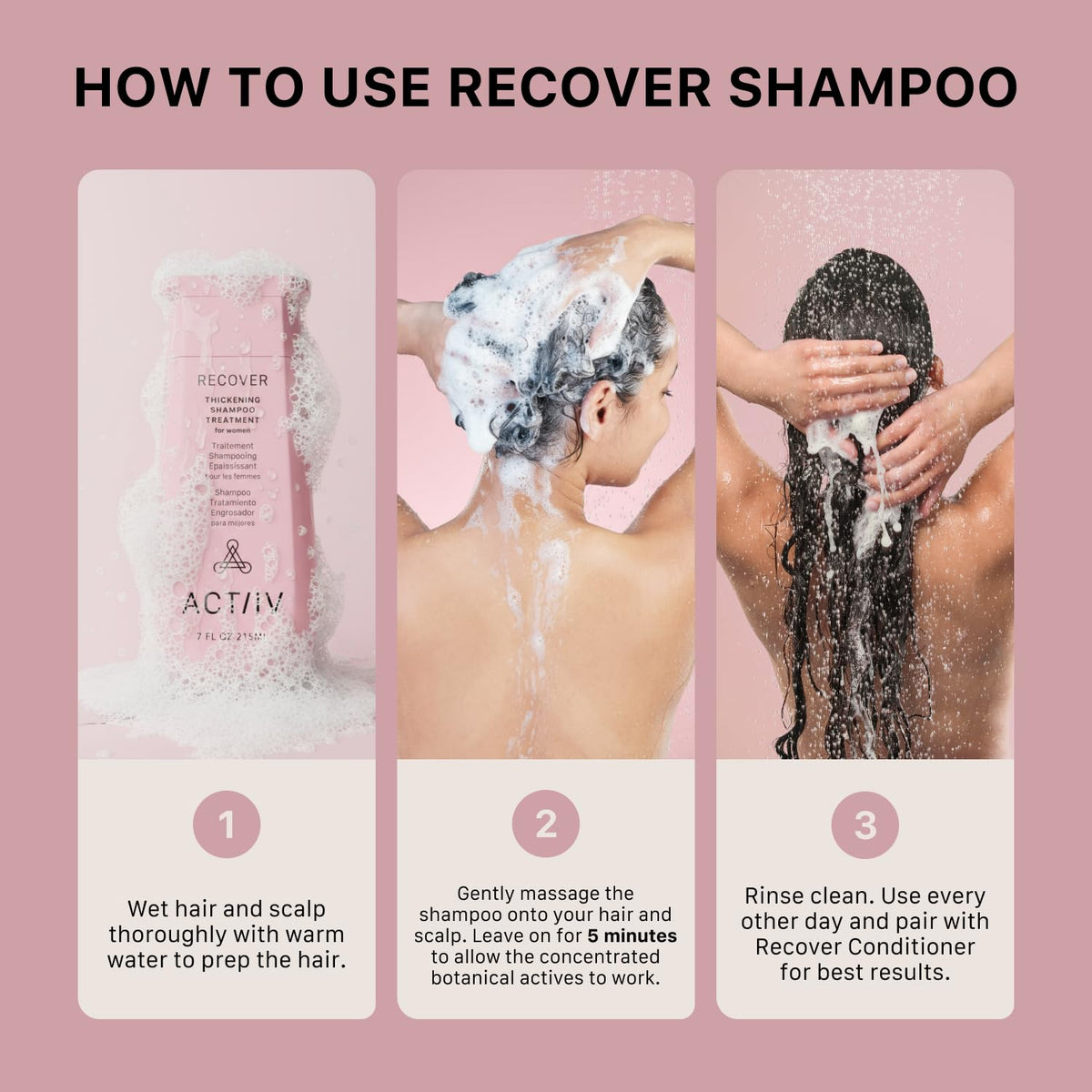 ACTIIV Recover Thickening Shampoo Treatment For Women | Supports the Appearance of Fuller, Healthier-Looking Hair, Supports Scalp Health, Plant-Based Beauty & Personal Care ACTIIV