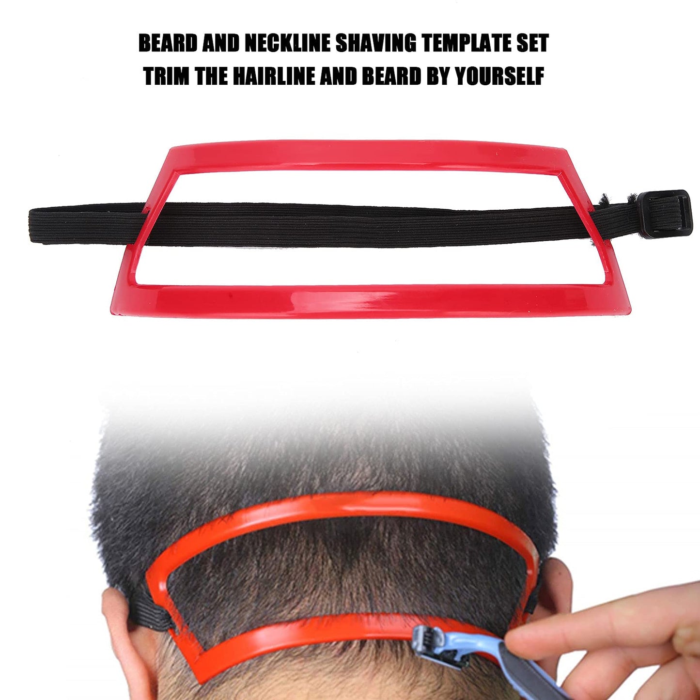 Dioche Men Neckline Shaving Template, Neck Hair Trimming Styling Red Hairline Shaping Tools for Trimming, Mustache, Neckline and Hairline Line-up Beauty and Personal Care Dioche