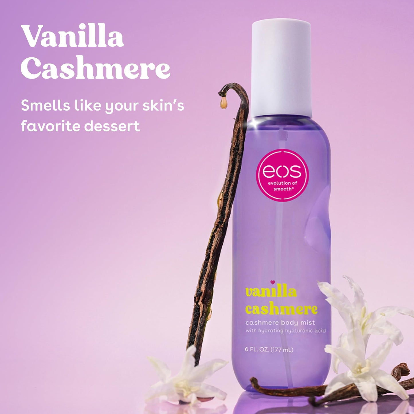 eos Cashmere Body Mist, Vanilla Cashmere, Soft Musk, Cozy Caramel, Hair Mist, Body Spray for Women Moisturizing, Hyaluronic Acid, Vanilla Body Spray Beauty & Personal Care eos