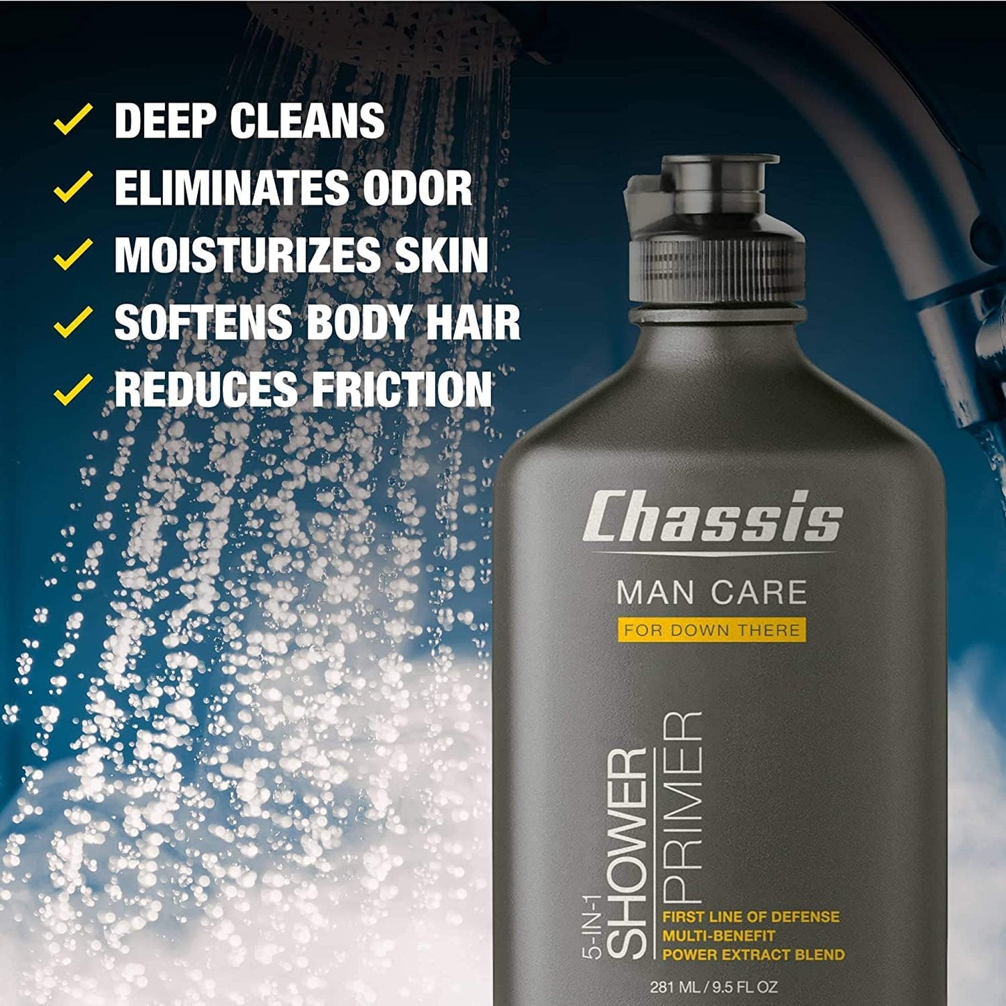 Chassis 5-in-1 Shower Primer, Men’s Anti-Chafing Gel and Deep-Cleansing Bodywash Beauty & Personal Care Chassis