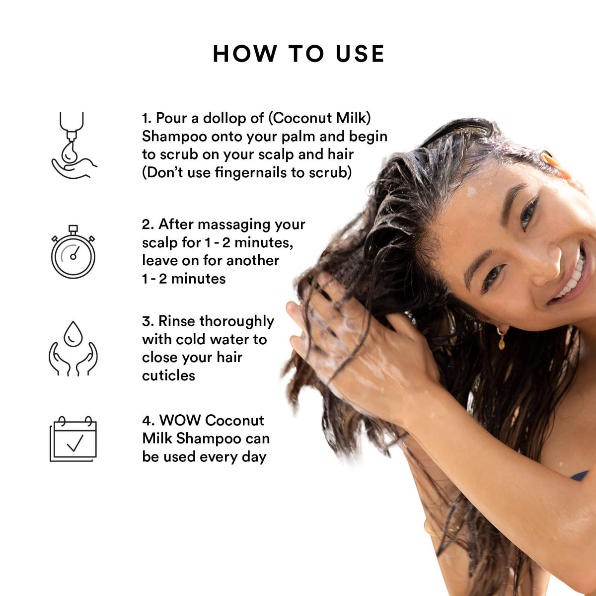 WOW Skin Science Natural Coconut Milk Shampoo For Hair Growth, Curly & Wavy Hair, Men & Women - Hydrating Shampoo with No Sulfates, No Parabens (16.9