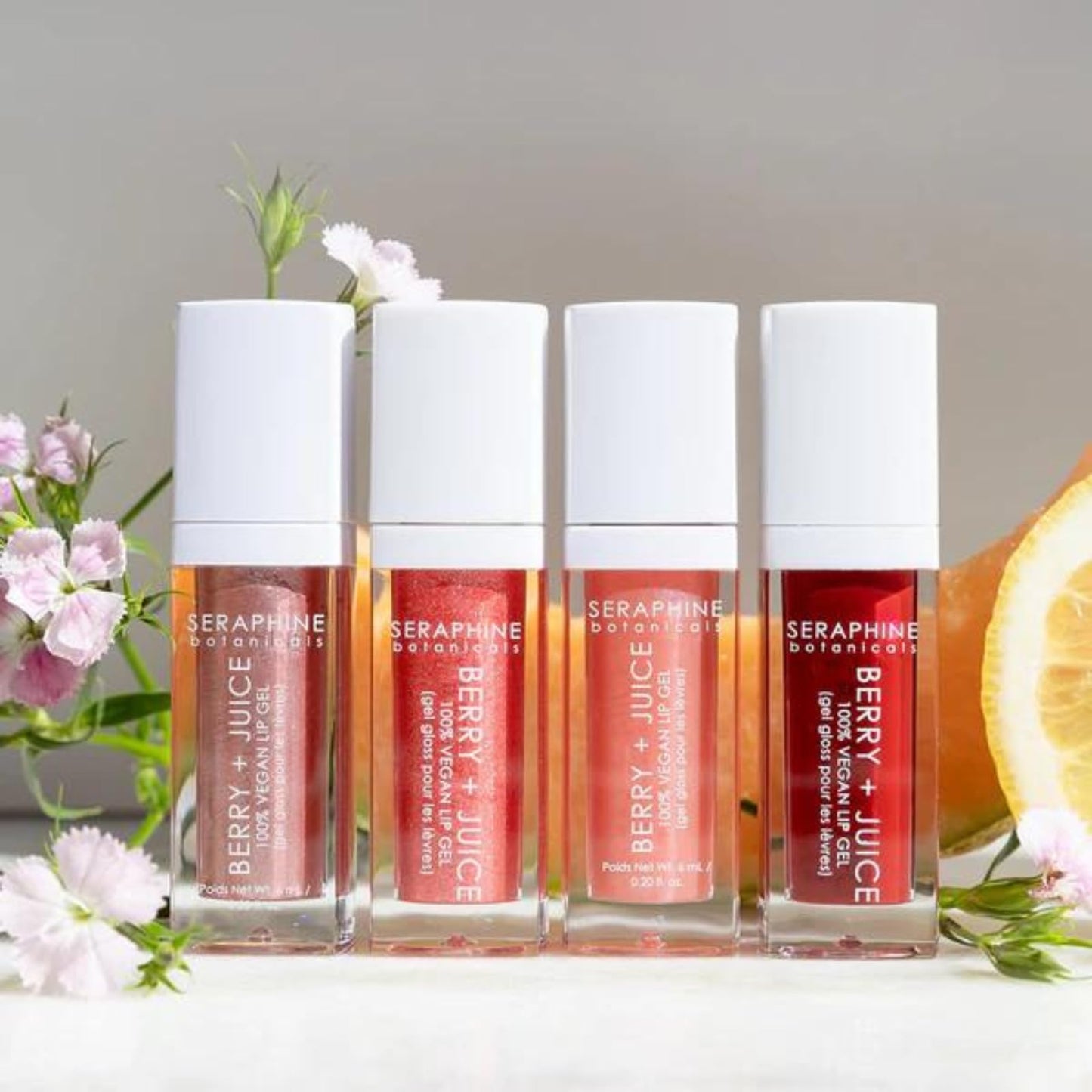 Seraphine Botanicals Berry + Juice - 100% Vegan Lip Gel Tinted Gloss 0.20 fl oz (Pink Berry) Beauty & Personal Care Seraphine Botanicals