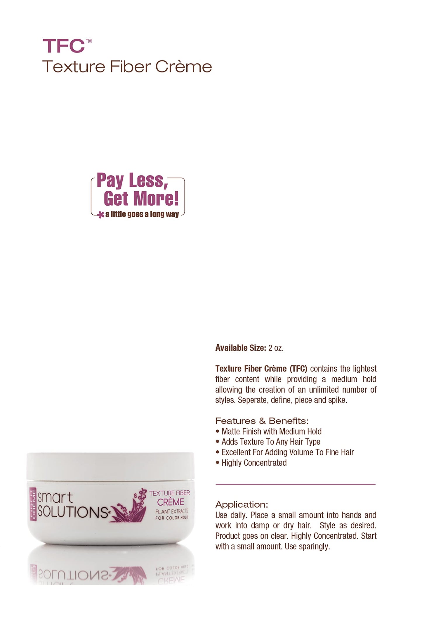 SMART SOLUTIONS Texture Fiber Creme, 2 oz | Ultra Control on Short Hair | Gives Natural Shine Beauty & Personal Care SMART SOLUTIONS