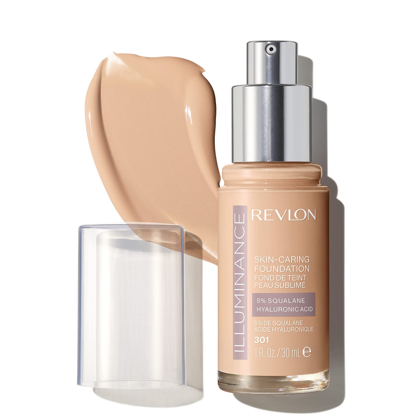 Revlon Illuminance Skin-Caring Liquid Foundation, Hyaluronic Acid, Hydrating and Nourishing Formula with Medium Coverage, 301 Cool Beige, 1 fl oz Beauty & Personal Care REVLON