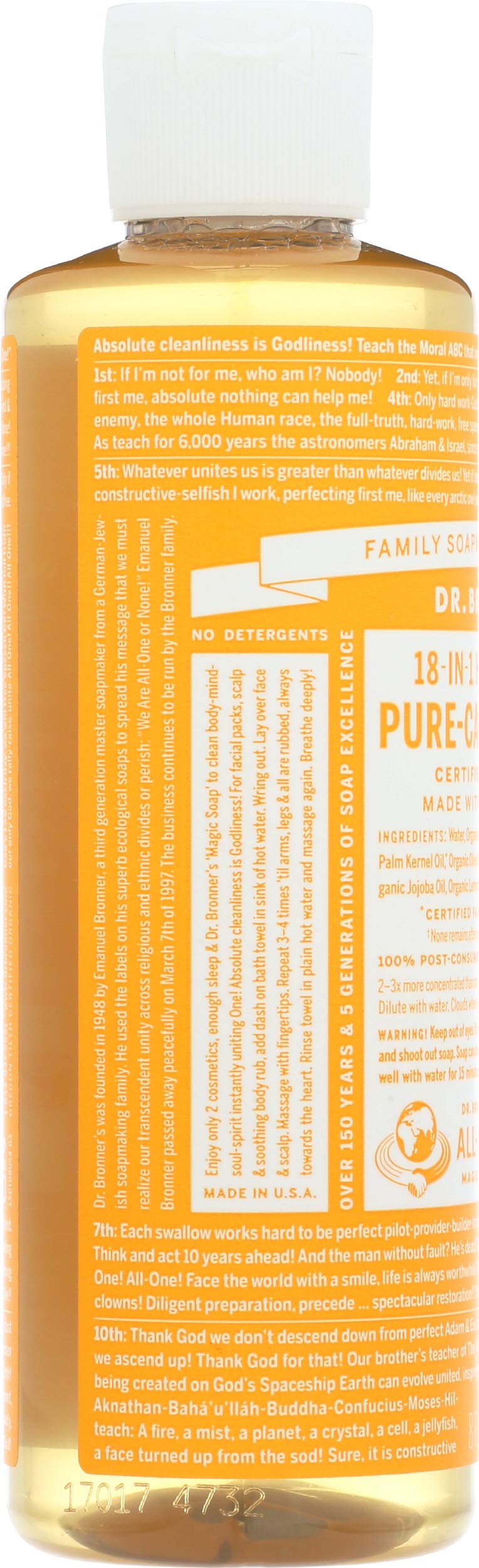 Dr. Bronner's Magic Soaps: Liquid Castile Soap, Organic Citrus 8 oz (2 pack) Beauty & Personal Care Dr. Bronner's