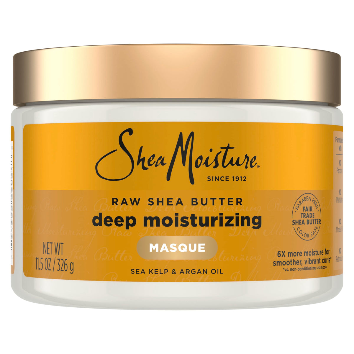 SheaMoisture Raw Shea Butter Deep Moisturizing Hair Masque Raw Shea Butter for Curly Hair Deep Conditioner to Moisturize and Renew Hair 11.5 oz