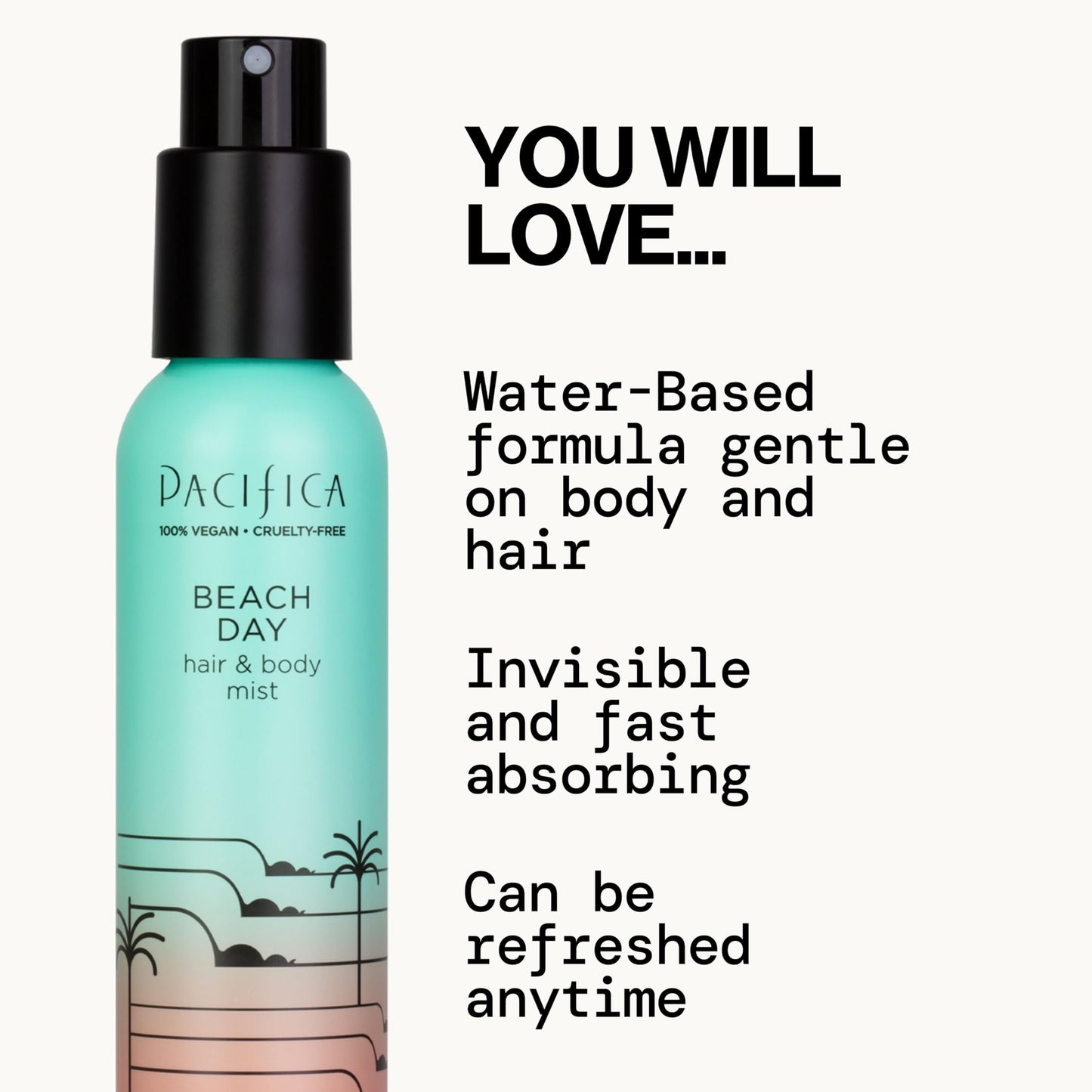 Pacifica Beach Day Hair Mist Perfume & Full Body Spray for Women - Body Mist Fragrance w/Bergamot, Orange Flower, Sandalwood, Amber, Musk & Suede Beauty & Personal Care Pacifica