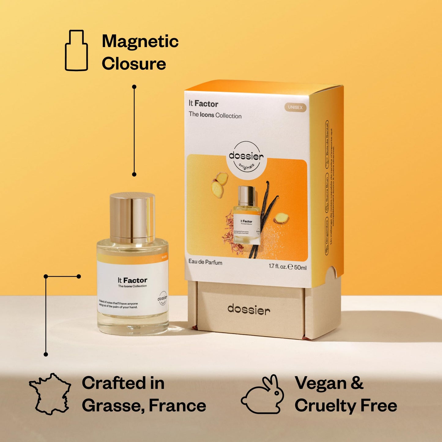Dossier - Originals - It Factor - Eau de Parfum - Long-Lasting Sweet Floral Fragrance - Feminine - 1.7 fl oz (50ml) Beauty & Personal Care Dossier