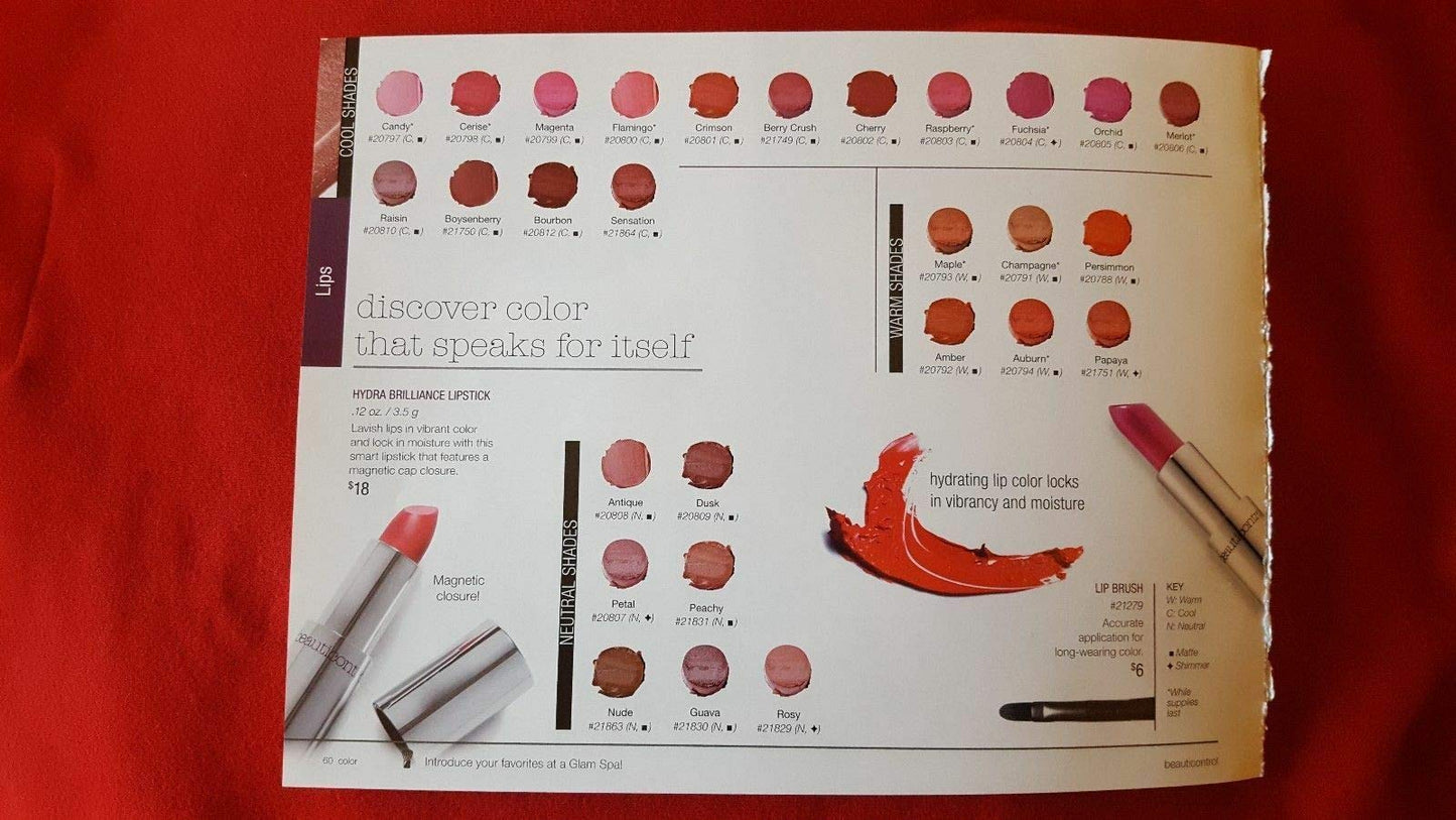 Beauticontrol Hydra Brilliance Lipstick (Lot of 2 CRIMSON) Magnetic Closure New in Box Beauty & Personal Care BeautiControl