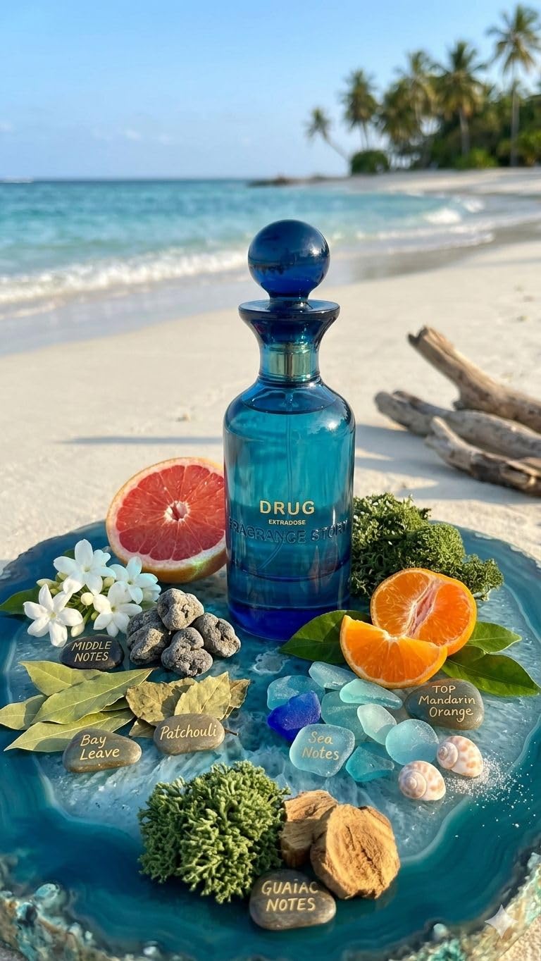 FRAGRANCE STORY Drug Extrados Eau de Parfum for Men - Long Lasting Citrus Marine Woody Cologne with Ambergris & Patchouli - Bold Masculine Fragrance Beauty & Personal Care FRAGRANCE STORY